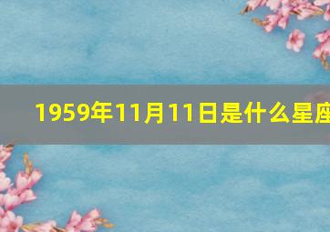 1959年11月11日是什么星座