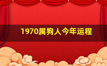 1970属狗人今年运程