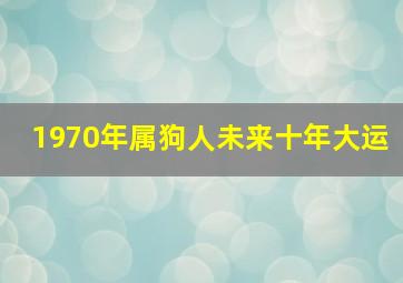 1970年属狗人未来十年大运