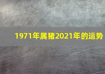 1971年属猪2021年的运势