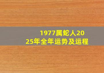 1977属蛇人2025年全年运势及运程