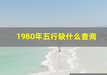 1980年五行缺什么查询