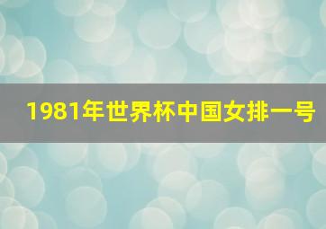 1981年世界杯中国女排一号