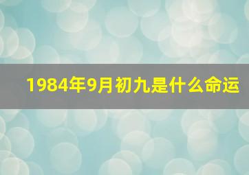 1984年9月初九是什么命运