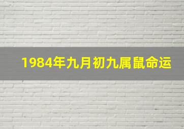 1984年九月初九属鼠命运