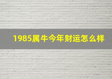 1985属牛今年财运怎么样