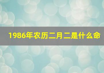 1986年农历二月二是什么命