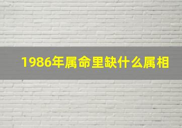 1986年属命里缺什么属相