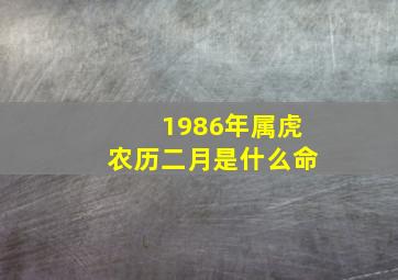 1986年属虎农历二月是什么命