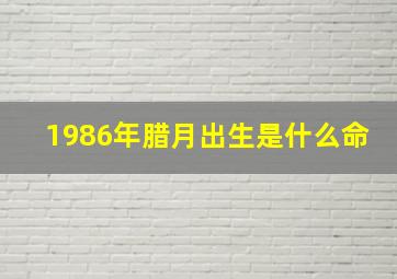 1986年腊月出生是什么命