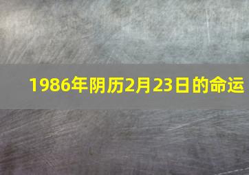 1986年阴历2月23日的命运