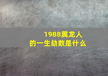 1988属龙人的一生劫数是什么