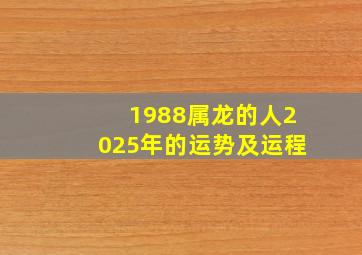 1988属龙的人2025年的运势及运程