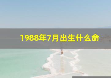 1988年7月出生什么命