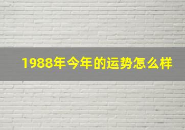 1988年今年的运势怎么样