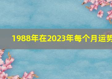 1988年在2023年每个月运势