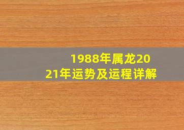 1988年属龙2021年运势及运程详解