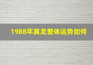 1988年属龙整体运势如何