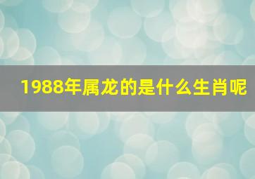 1988年属龙的是什么生肖呢