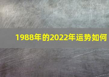 1988年的2022年运势如何