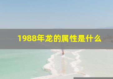 1988年龙的属性是什么