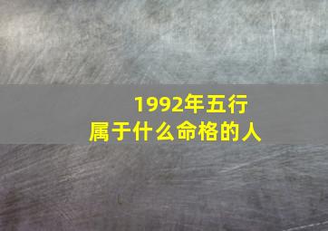 1992年五行属于什么命格的人