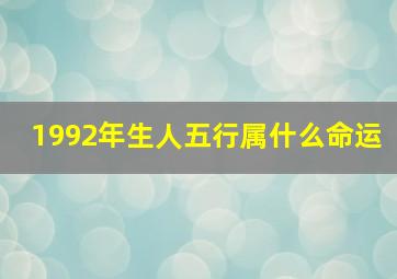 1992年生人五行属什么命运