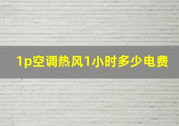 1p空调热风1小时多少电费