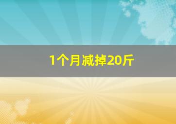 1个月减掉20斤