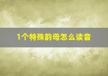 1个特殊韵母怎么读音