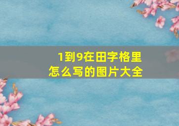 1到9在田字格里怎么写的图片大全