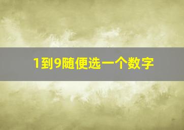 1到9随便选一个数字