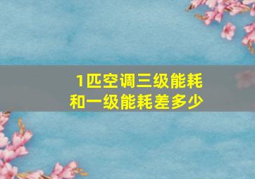 1匹空调三级能耗和一级能耗差多少