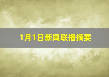 1月1日新闻联播摘要