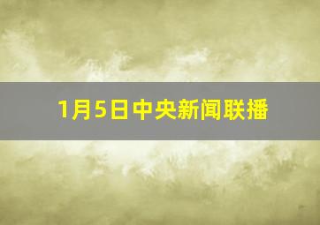 1月5日中央新闻联播