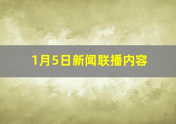 1月5日新闻联播内容