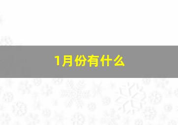 1月份有什么