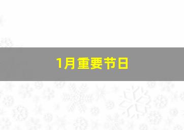 1月重要节日