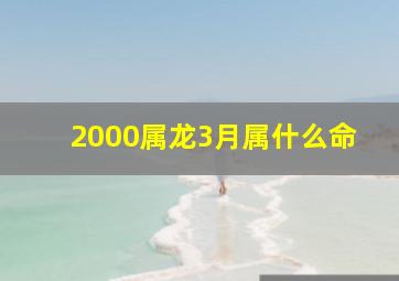 2000属龙3月属什么命