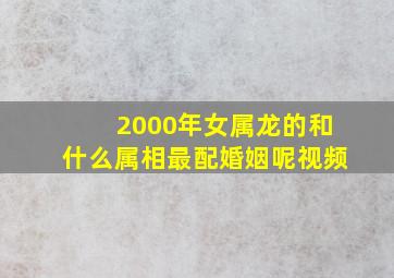 2000年女属龙的和什么属相最配婚姻呢视频