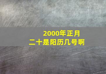 2000年正月二十是阳历几号啊