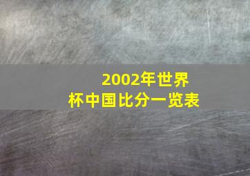 2002年世界杯中国比分一览表