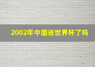 2002年中国进世界杯了吗