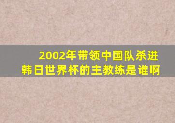 2002年带领中国队杀进韩日世界杯的主教练是谁啊