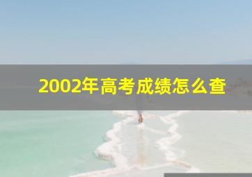 2002年高考成绩怎么查