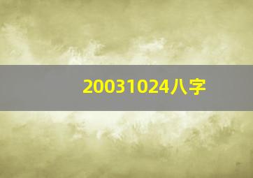 20031024八字