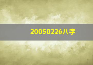 20050226八字