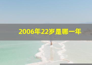 2006年22岁是哪一年