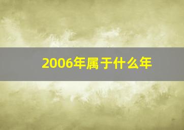 2006年属于什么年