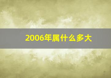 2006年属什么多大